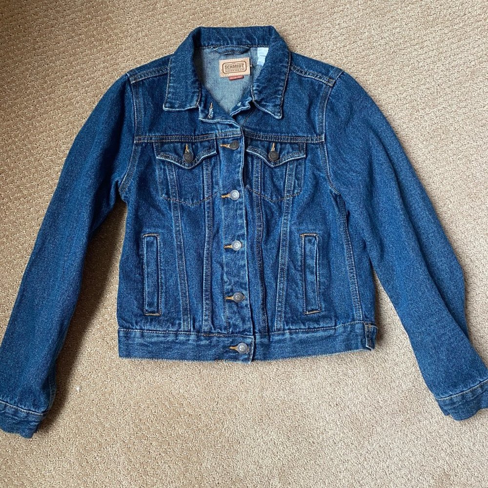 C.E. Schmidt Womens Dark Washed Fit‎ For Her Workwear Denim Jean Jacket Small